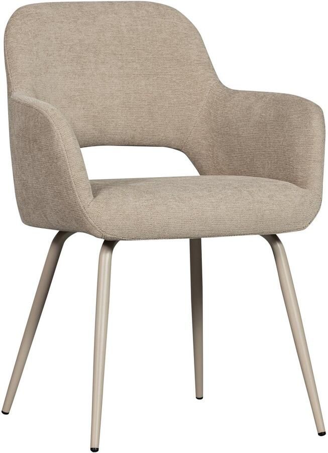 WOOOD Eetkamerstoel Jenny gepolsterd 4-poots onderstel h 80 cm x b 58 cm (set 2 stuks)