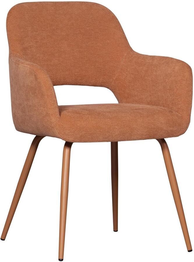 WOOOD Eetkamerstoel Jenny gepolsterd 4-poots onderstel h 80 cm x b 58 cm (set 2 stuks)