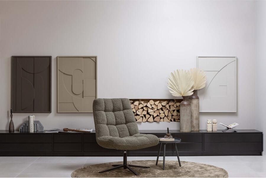 WOOOD Job Draaifauteuil Teddy Stof Groen 101x70x85 cm - Foto 3