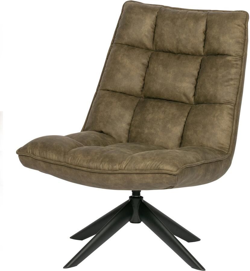 WOOOD Jouke Draaifauteuil Kunstleer Groen 97x70x85