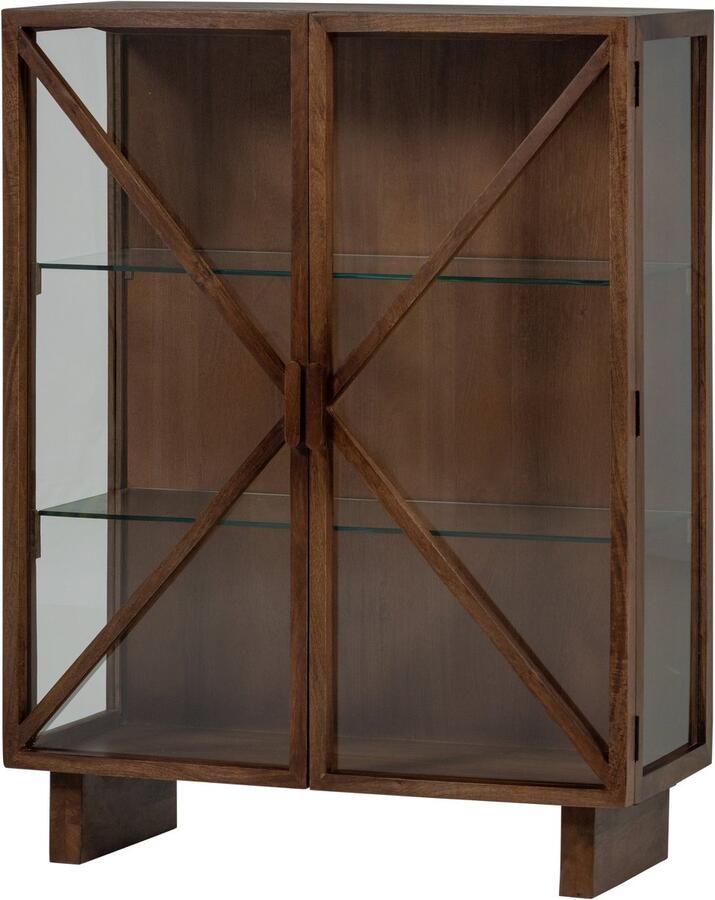WOOOD Kella Kast 2-Deurs Mango Hout Bruin 132x100x44