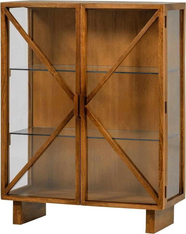 WOOOD Kella Kast 2-Deurs Mango Hout Naturel 132x100x44