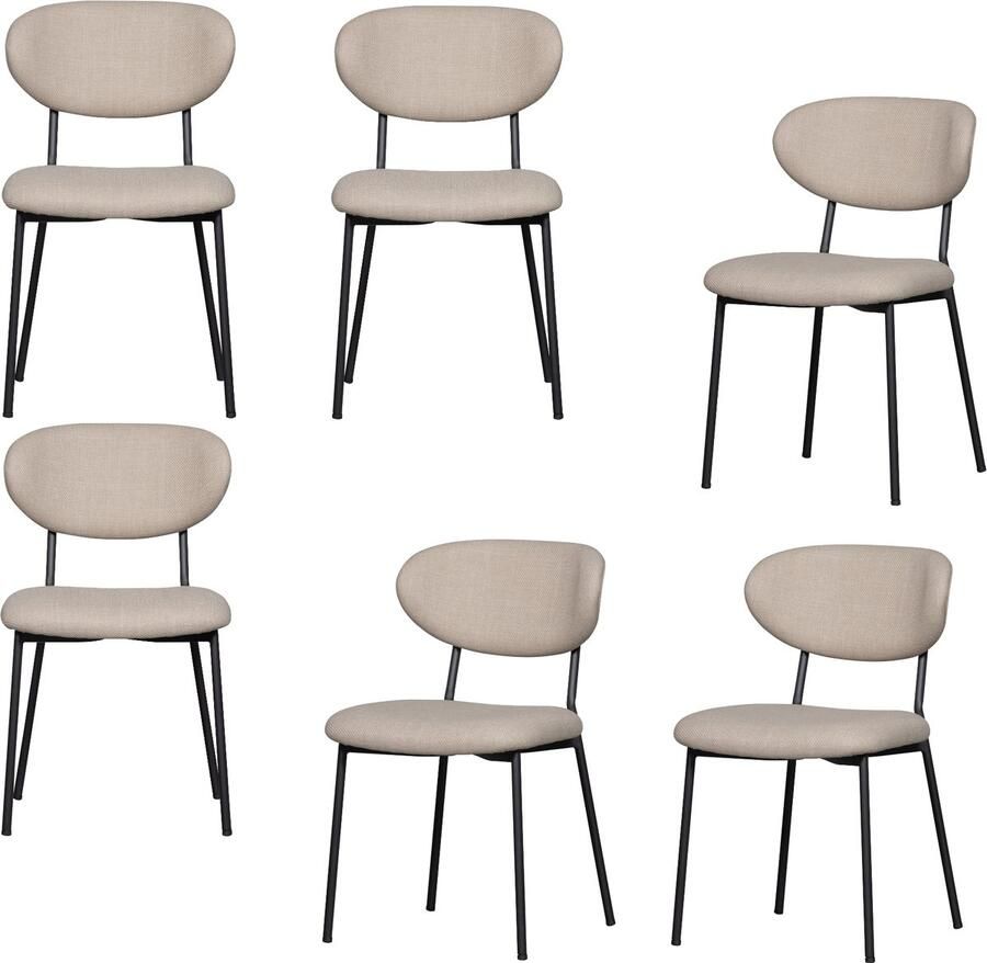 WOOOD Kjeld Eetkamerstoel Geweven stof Naturel 93x46x52