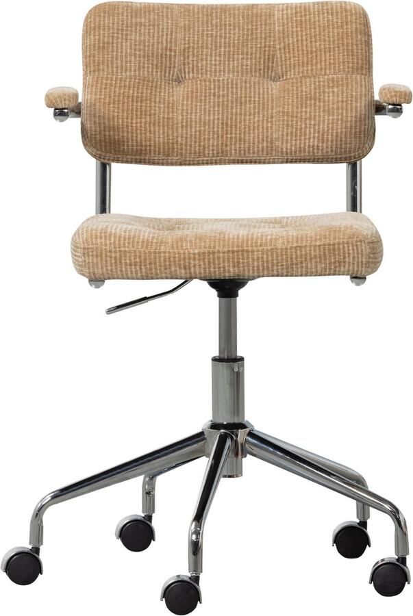 WOOOD Kova Bureaustoel Geweven Ribstof Donkerzand 87x54x80 cm - Foto 2