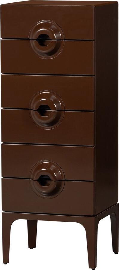 WOOOD ladekast 6 lades Merge Hout Bruin Rood 120x44x45 cm