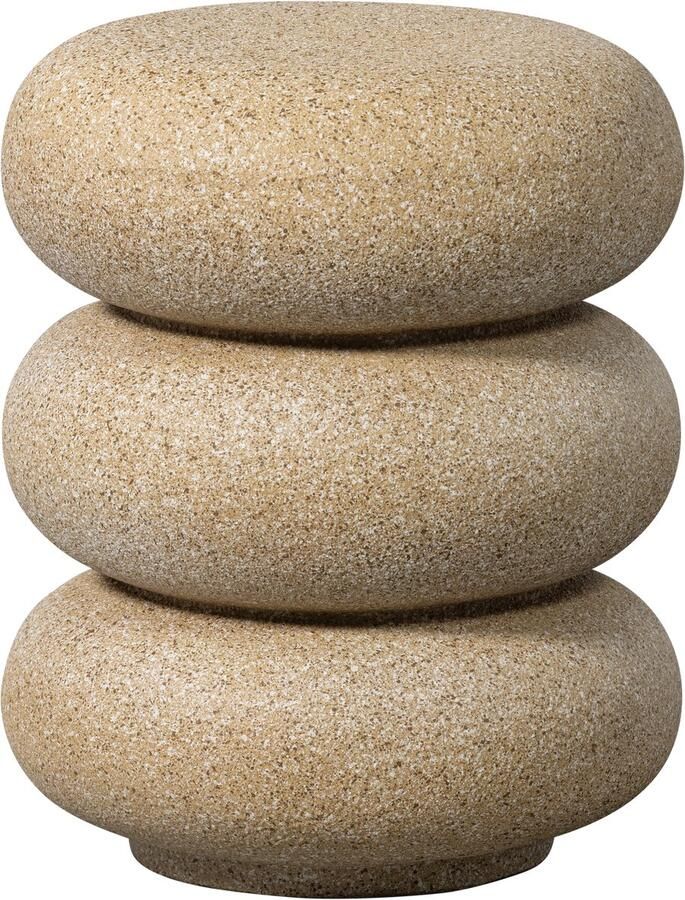 WOOOD Laurel Bijzettafel Met Spikkels Magnesium Beige 50x40x40