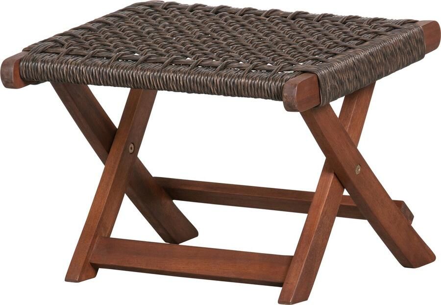 WOOOD Tuinvoetenbank Ruit Lois Hout Donkerbruin 34x45x44