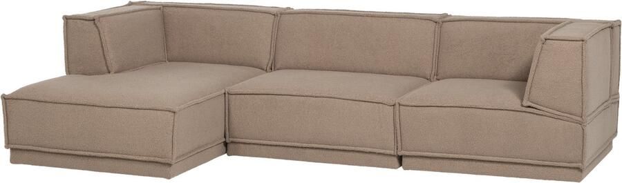 WOOOD Manu Chaise Longue Bank Links Teddy Taupe 73x286x160