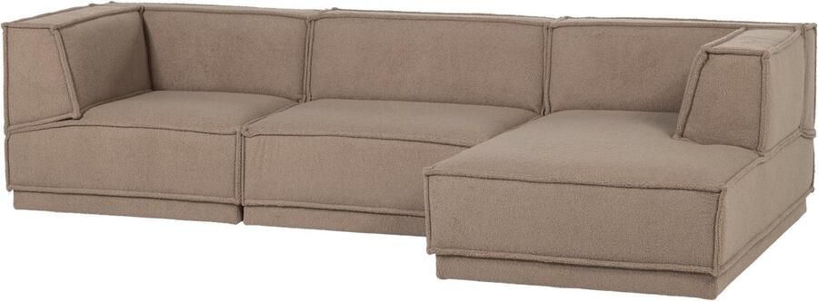 WOOOD Manu Chaise Longue Bank Rechts Teddy Taupe 73x286x160