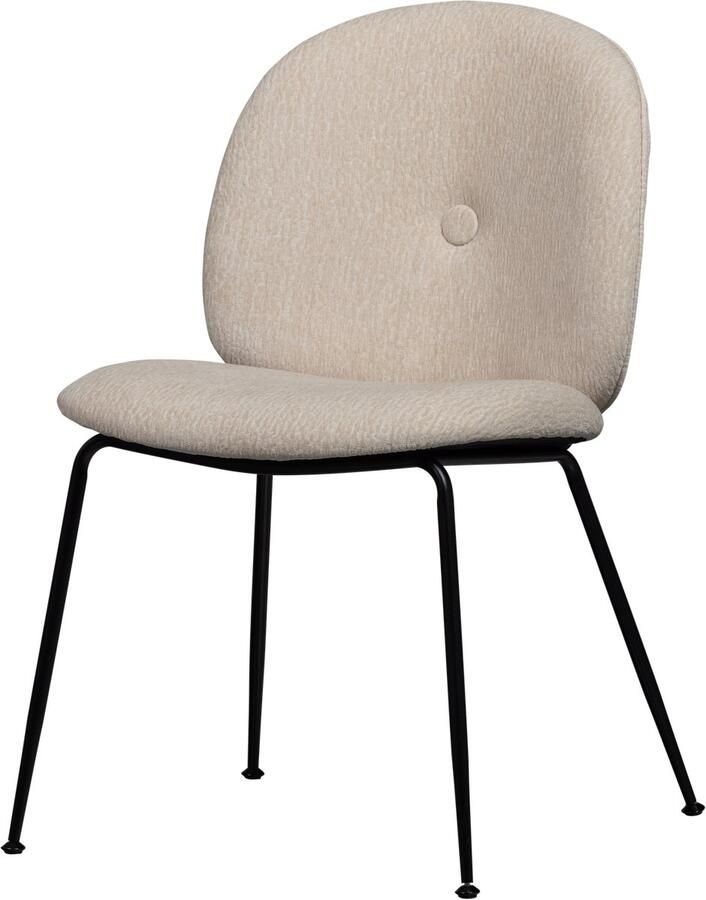 WOOOD Eetkamerstoel Manuel 4-poots onderstel gestoffeerd met jacquard stof h 78 cm x b 51 cm