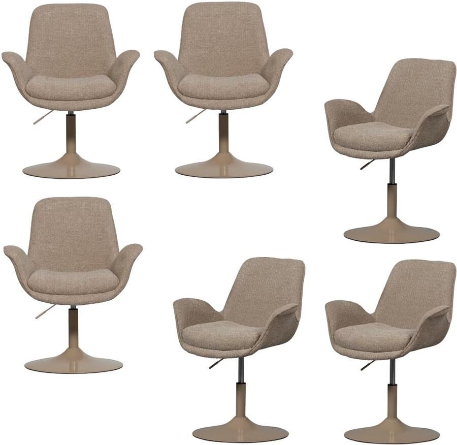 WOOOD Marten Eetkamerstoel in hoogte verstelbaar Zand 90x70x66