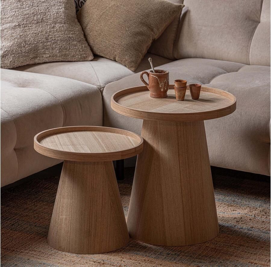 WOOOD Maud Bijzettafel Hout Naturel 38x39x39 cm - Foto 2