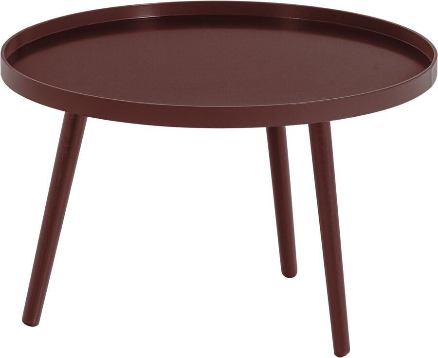 WOOOD Mesa Bijzettafel L 34xø60 cm Hout Bordeauxrood 34x60x60 - Foto 2