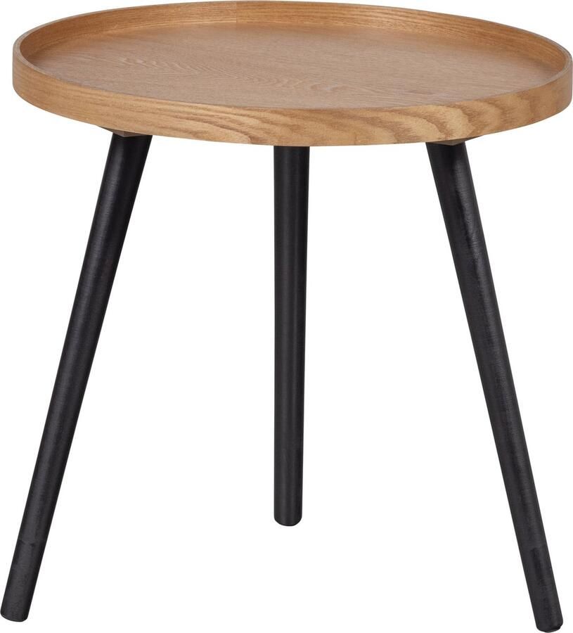 WOOOD Mesa Bijzettafel M MDF Tafelblad En Grenenhouten Poten Naturel 45x45x45 cm