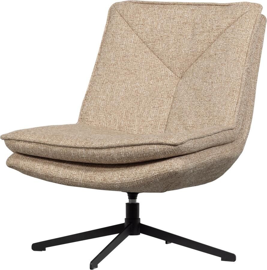 WOOOD Milaro Draaifauteuil Geweven Stof Naturel Melange 88x75x94