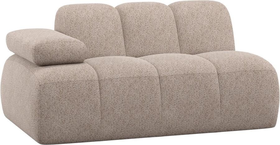 WOOOD Mojo 1 5-Zits Element Bank Arm Links Wollig Donkerzand