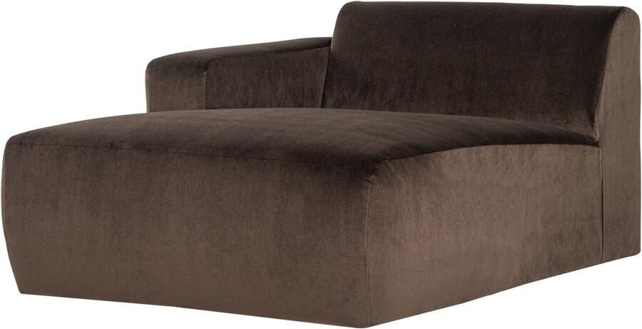 WOOOD Mojo Base Chaise Longue Bank Links Velvet Bruin 74x112x162 - Foto 4