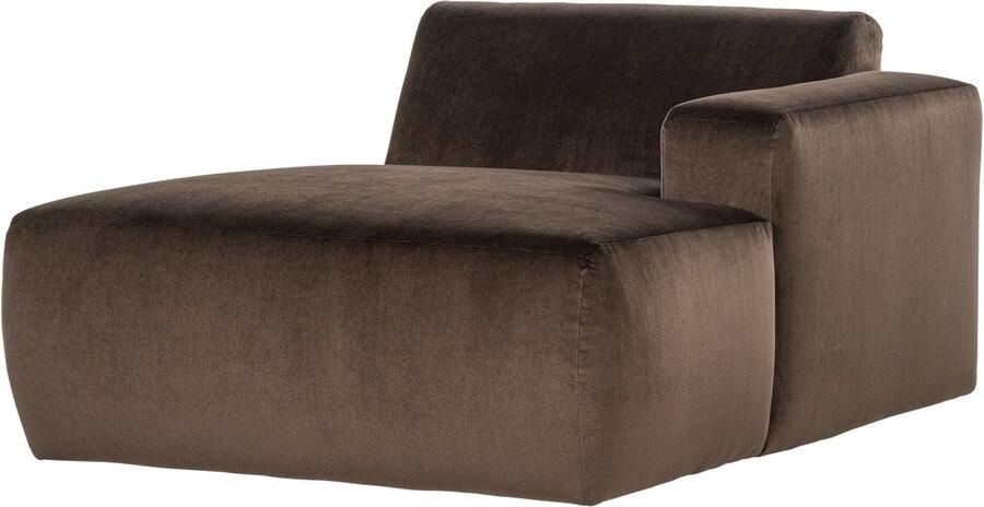 WOOOD Mojo Base Chaise Longue Bank Rechts Velvet Bruin