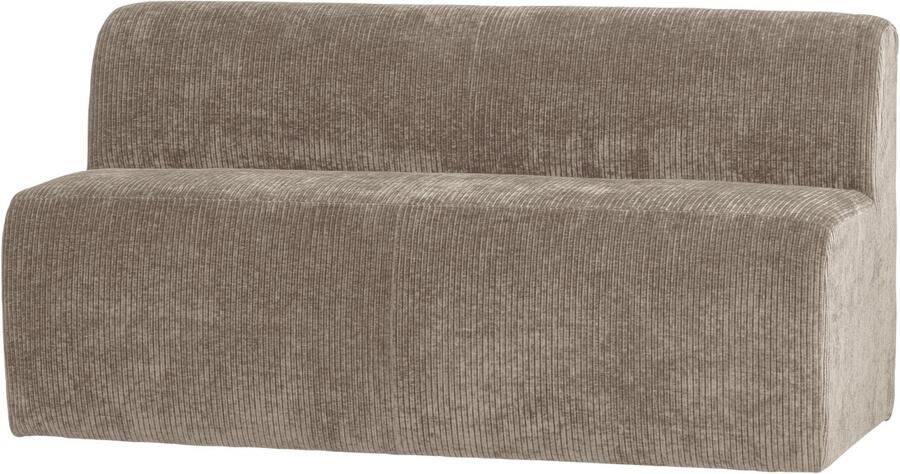 WOOOD Mojo Base Eetbank 164 cm Rugleuning Rib Donkerzand