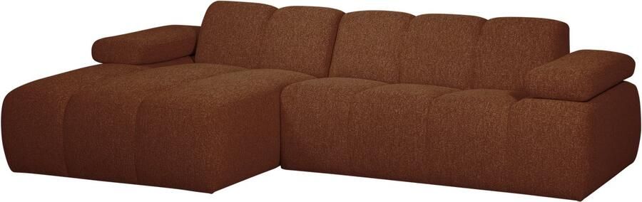 WOOOD Mojo Chaise Longue Bank Links Bouclé Roest Bruin Melange