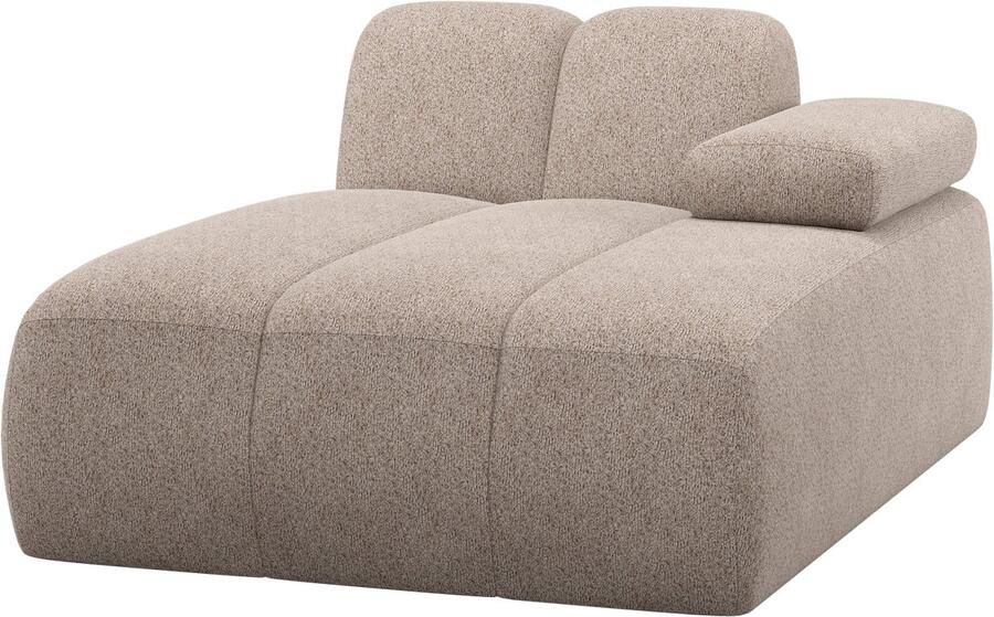 WOOOD Mojo Chaise Longue Element Bank Rechts Wollig Donkerzand