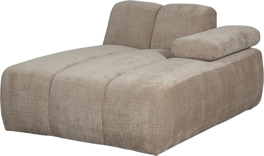 WOOOD chaise longue element rechts Mojo Ribstof Zand -74x162x122cm