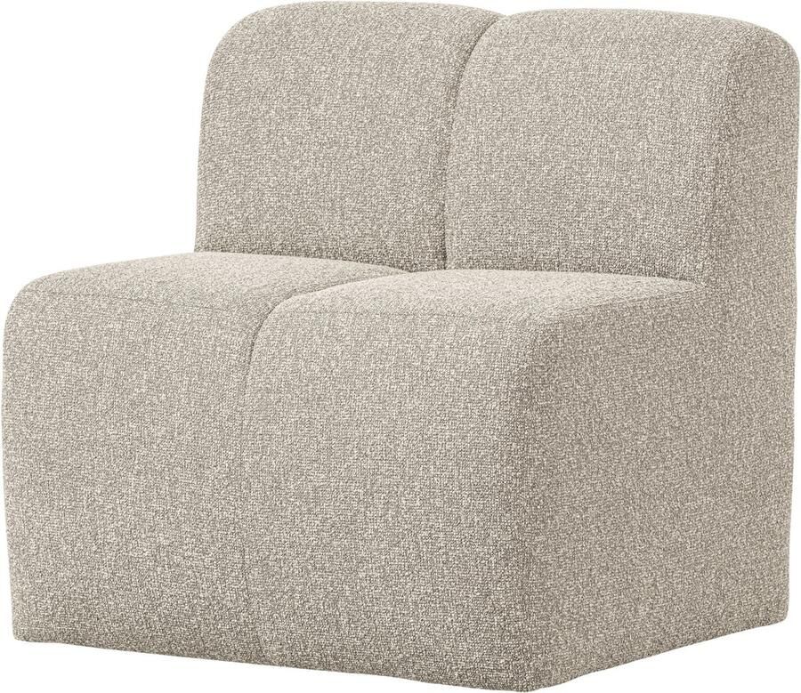 WOOOD Mojo Eetbankje Met Rugleuning Bouclé Stof Beige Melange 83x84x73 cm - Foto 2