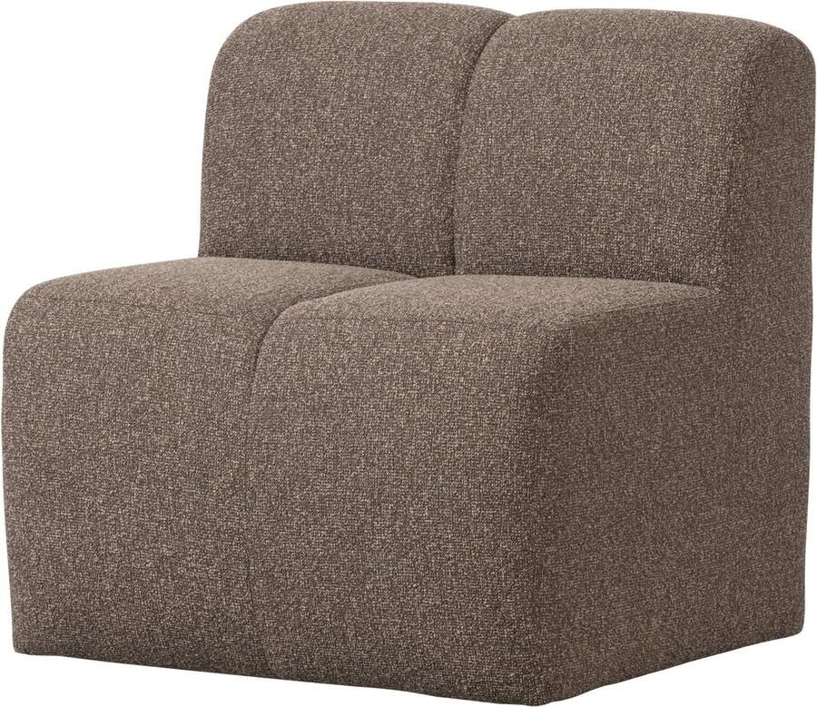 WOOOD Mojo Eetbankje Met Rugleuning Bouclé Stof Bruin Melange 83x84x73 cm