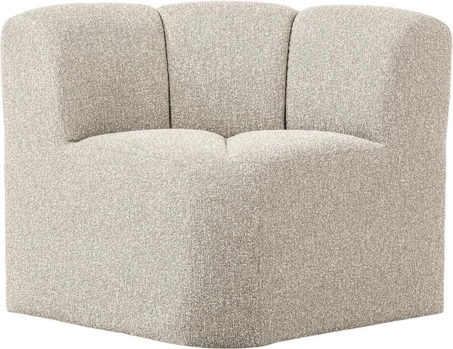 WOOOD Mojo Eetbankje Hoek Met Rugleuning Bouclé Beige Melange