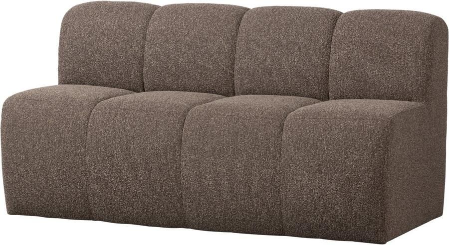 WOOOD Mojo Eetbankje Met Rugleuning Bouclé Stof Bruin Melange 83x164x73 cm