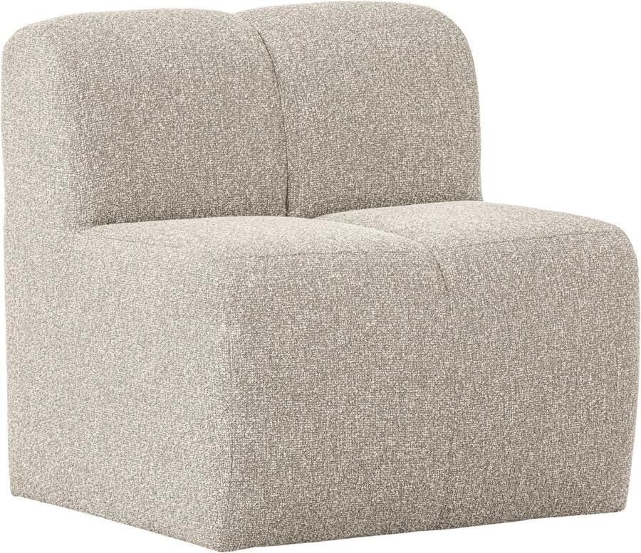WOOOD Mojo Eetbankje Met Rugleuning Bouclé Stof Beige Melange 83x84x73 cm