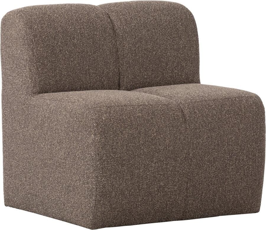 WOOOD Mojo Eetbankje Met Rugleuning Bouclé Stof Bruin Melange 83x84x73 cm - Foto 4