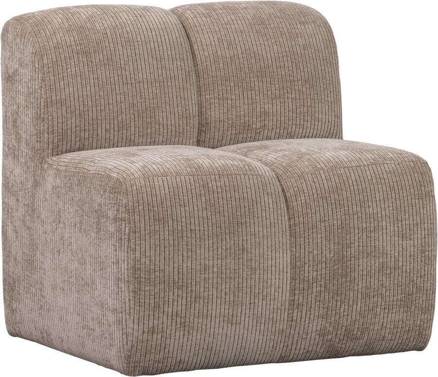 WOOOD Mojo Eetbankje Met Rugleuning Ribstof Donker Zand Beige 83x84x73 cm