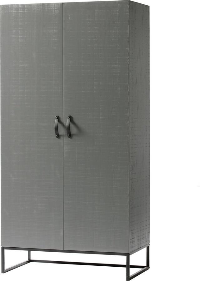 WOOOD Kledingkast MORRIS met kledingstang massief dennenhout h 195 cm x b 100 cm - Foto 4