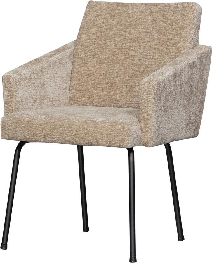 WOOOD Mount Eetkamerstoel met armleuning 3D Chenille Zand 82x61x65