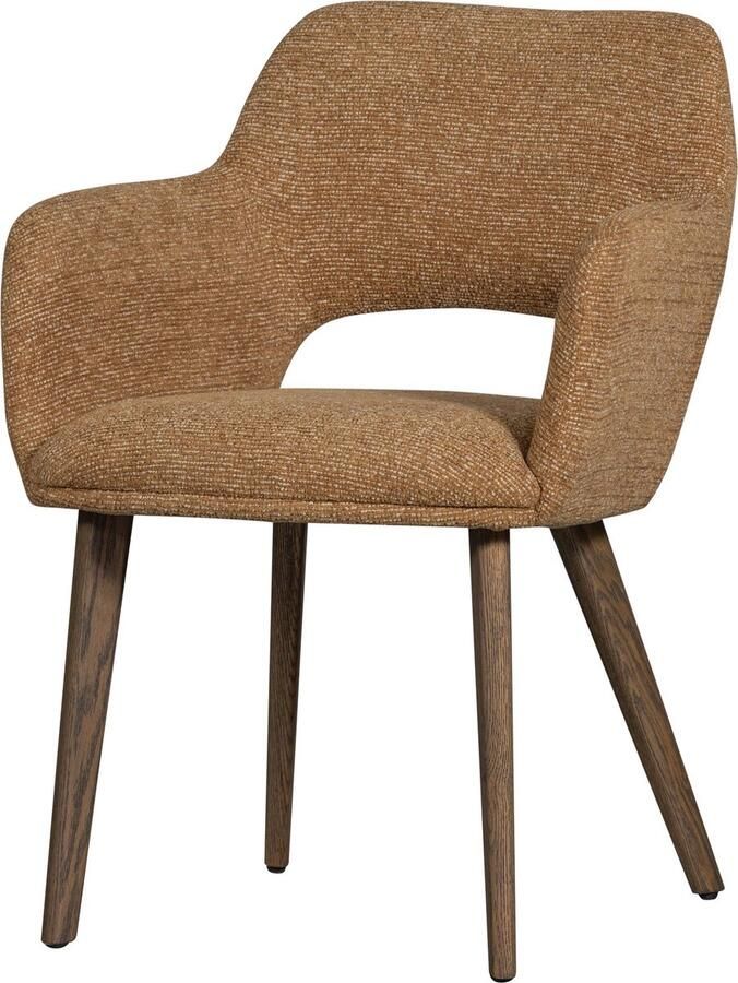 WOOOD Murat Eetkamerstoelen Houten Bruine Poot Geel Set van 2 - Foto 3