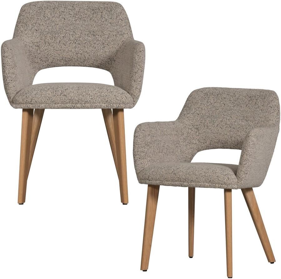 WOOOD Murat Eetkamerstoelen Houten Naturel Poot Naturel Set van 2