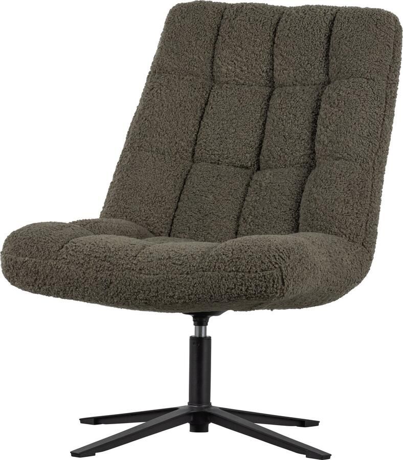 WOOOD Job Draaifauteuil Teddy Groen 101x70x85