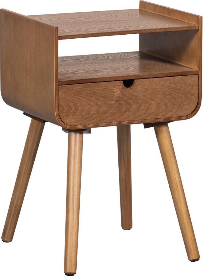 WOOOD Nils Nachtkastje Bijzettafel Hout Naturel 54x36x30 - Foto 2