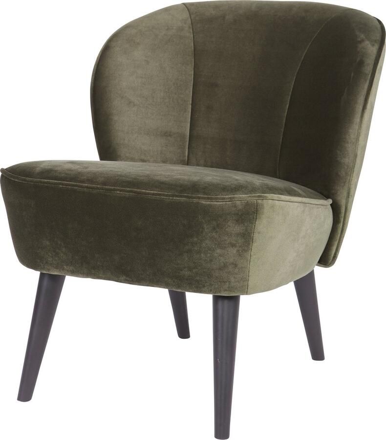 WOOOD Sara Fauteuil Velvet Stof Warm Groen 71x59x70 cm - Foto 4