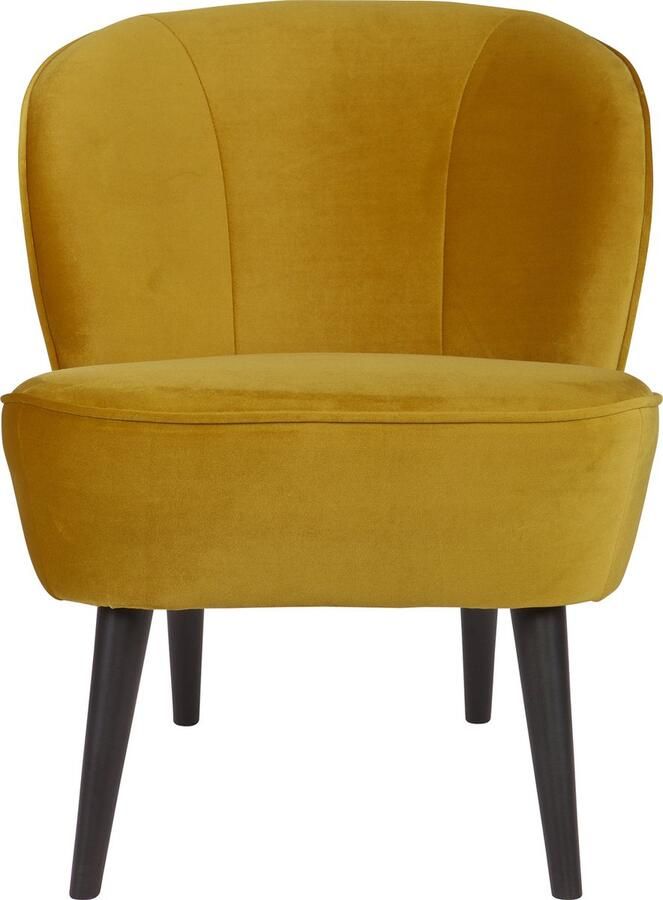 WOOOD Sara Fauteuil Velvet Stof Oker Geel 59x71x70 cm - Foto 3
