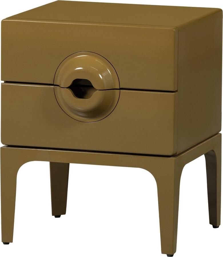 WOOOD nachtkastje 2 lades Merge Hout Honing Geel 57x44x45 cm