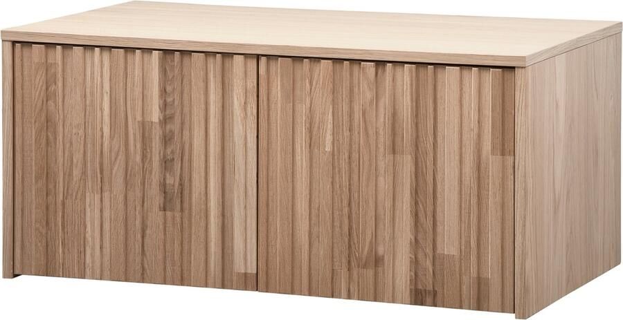 WOOOD Kistbank New Gravure bunkbank met grafische reliëfdeuren op wielen breedte 88 cm - Foto 5