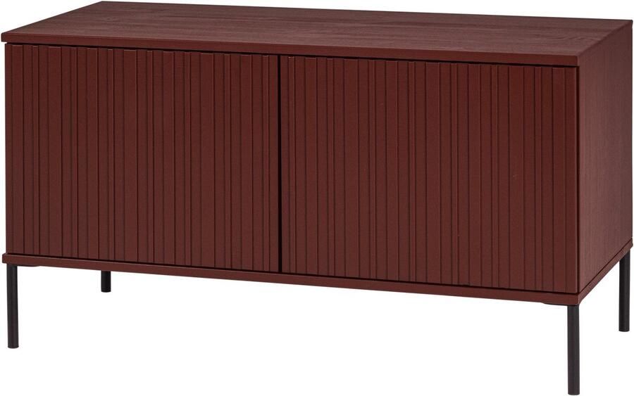 WOOOD New Gravure Tv Meubel Grenen Bordeauxrood 56x100x44
