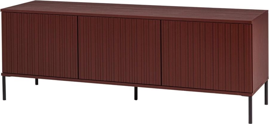 WOOOD New Gravure Tv Meubel Grenen Bordeauxrood 56x150x44