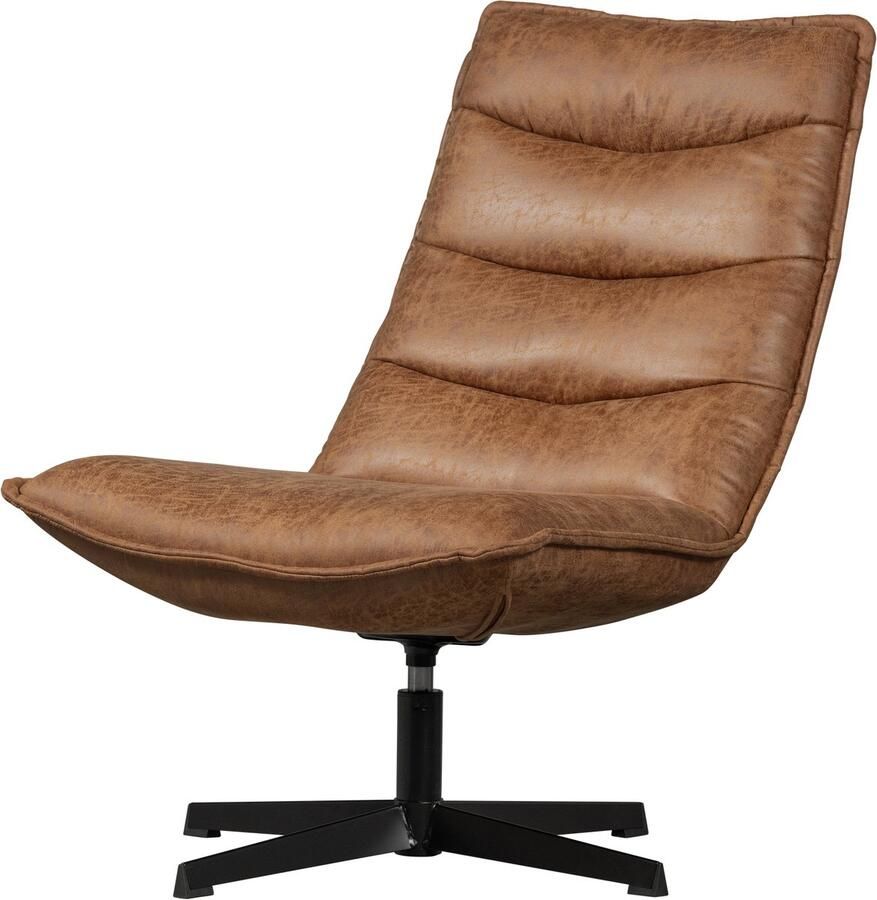 WOOOD Draaifauteuil Nika Leerlook Cognac 92x65x92 - Foto 2