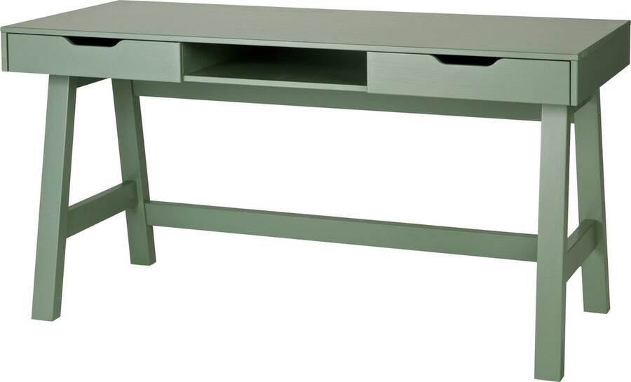 WOOOD Nikki Bureau Grenen Jadegroen 75x140x62 - Foto 3
