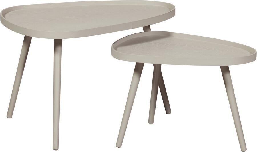 WOOOD Nissa Bijzettafels Zand Set van 2 39x71x52