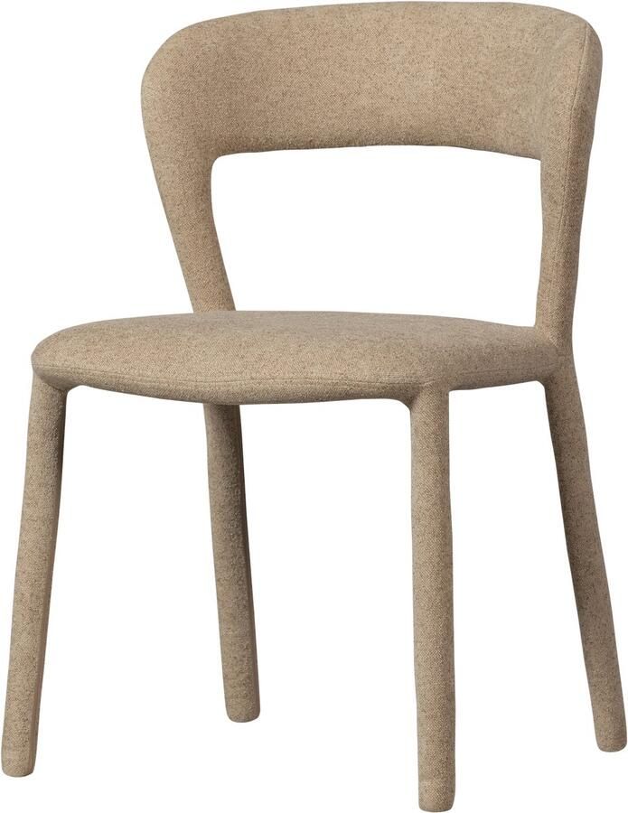 BePureHome Noble Eetkamerstoel Bekleed Van Top Tot Teen Quick Geweven Stof Zand Beige 76x51x56 cm - Foto 10