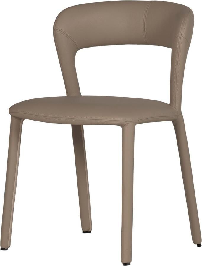 WOOOD Noble Eetkamerstoel Leerlook Zand 76x51x56